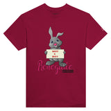 Kardinalrotes Shirt mit Hasendruck