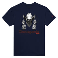 Marineblaues Shirt mit Rauchenden Colts Druck