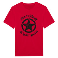 Rotes Shirt StarDog Champion Merchandise Logo 1 Druck