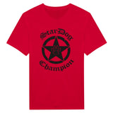 Rotes Shirt StarDog Champion Merchandise Logo 1 Druck