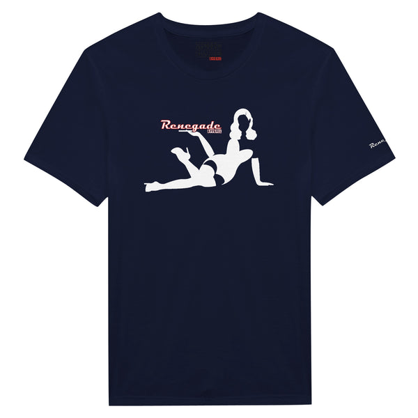 Marineblaues Shirt mit Pinupdruck
