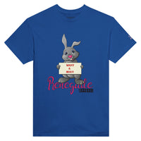 Blaues Shirt mit Hasendruck