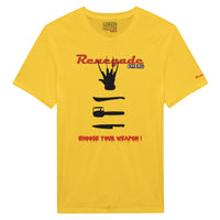 Gelbes Shirt mit Horrordruck