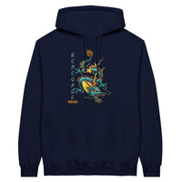 Navy Hoodie mit Drachendruck