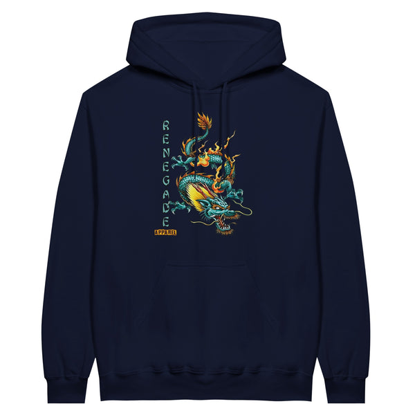 Navy Hoodie mit Drachendruck