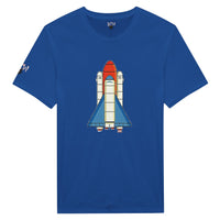 Dunkelblaues Shirt mit Comicraketendruck