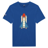 Dunkelblaues Shirt mit Comicraketendruck