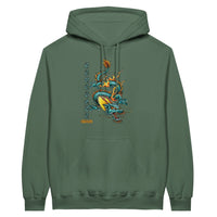 Army-Grüner Hoodie mit Drachendruck