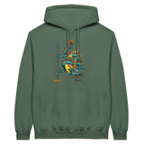 Army-Grüner Hoodie mit Drachendruck