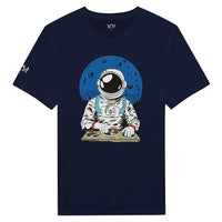 Navy Shirt mit Space DJ Druck