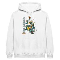 Weißer Hoodie mit Drachendruck