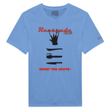 Hellblaues Shirt mit Horrordruck