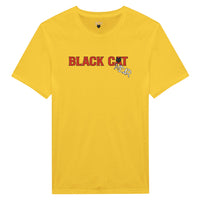 Gelbes Shirt mit Logodruck